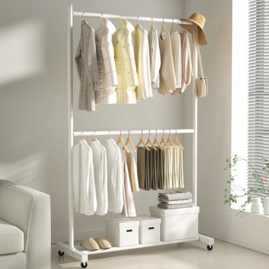 코멧 철재 이동식 2단 스탠드 행거_이미지