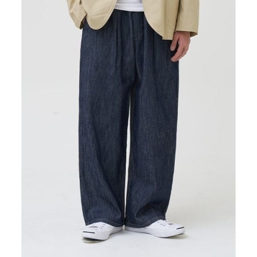 토피 TOFFEE SL03 섬머 데님 턱 와이드 밴딩 팬츠 RAW INDIGO T2S-SLDTWPIB 286605