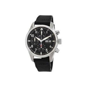 IWC 파일럿츠 크로노그래프 자동 블랙 다이얼 남성시계 IW388111