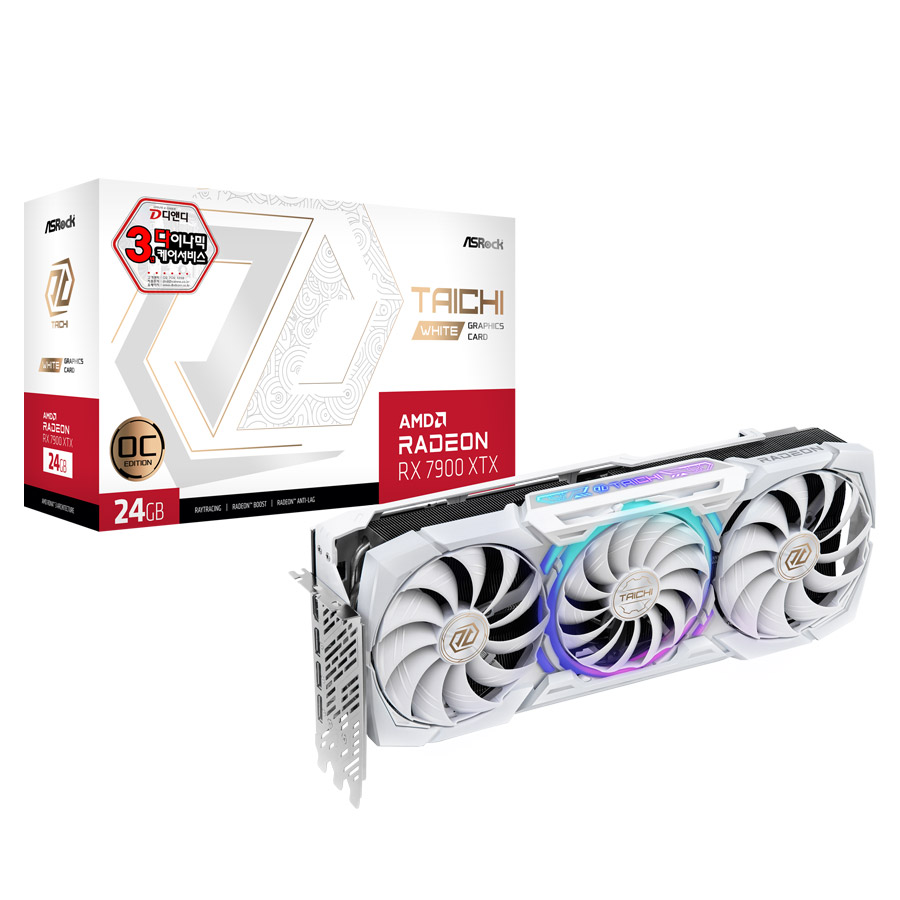 ASRock �󵥿� RX 7900 XTX Taichi White OC D6 24GB ��ص���
