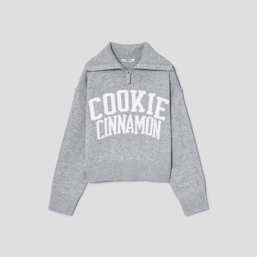  에잇세컨즈 빅칼라 하프집업 풀오버 라이트 그레이 355951LYA2