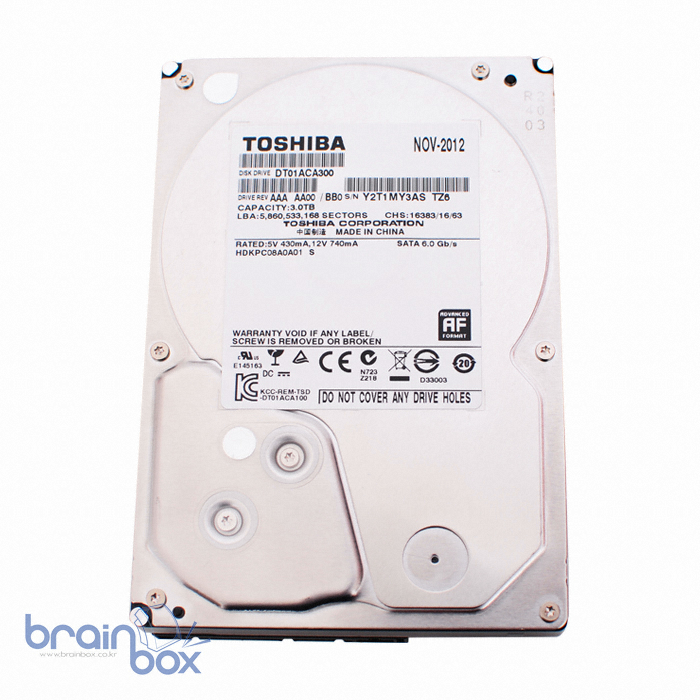 도시바 DT01 7200/64M/해외구매 (3TB, DT01ACA300)