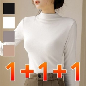 더레이어 1+1+1 걸스 하이넥 반팔티윈터 롱슬리브 베스트 언 반목티 WFJMS9I