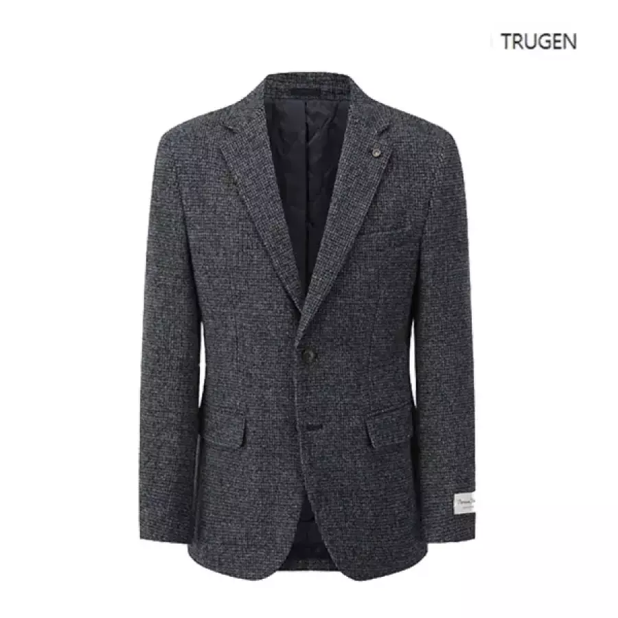 F/W 그레이블루 알파카 등판 퀼팅 미니체크 울 자켓 J-TGW0-JK490-440