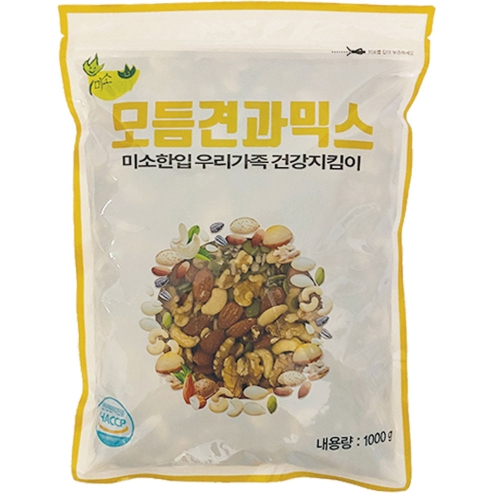 두리식품 미소한입 모듬견과믹스 1kg (1개)_이미지
