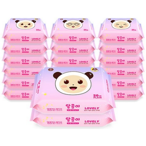달곰이 ㅤ러블리 물티슈 리필형 20매 (20팩)_이미지