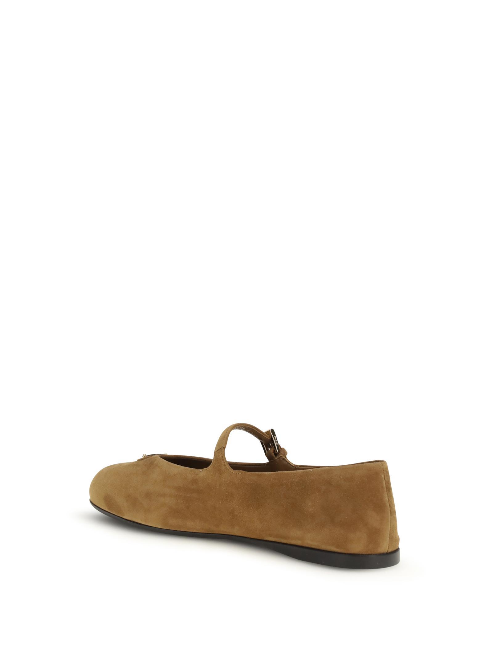 프라다 Suede leather Ballerinas CANNELLA 1F793NF005008 F0401