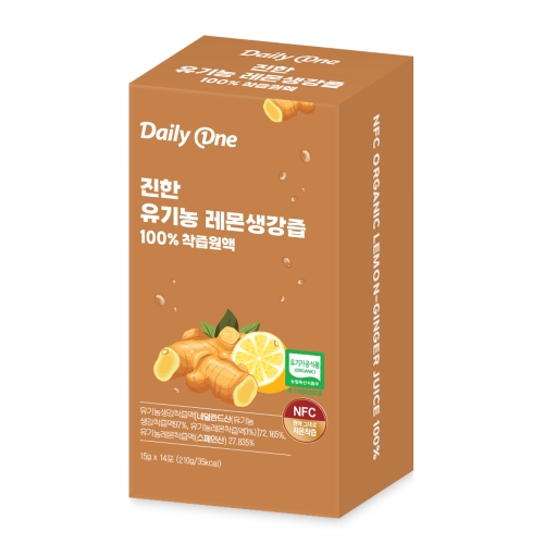  데일리원 진한 유기농 레몬생강즙 100% 착즙원액 15g 14포 [1개]