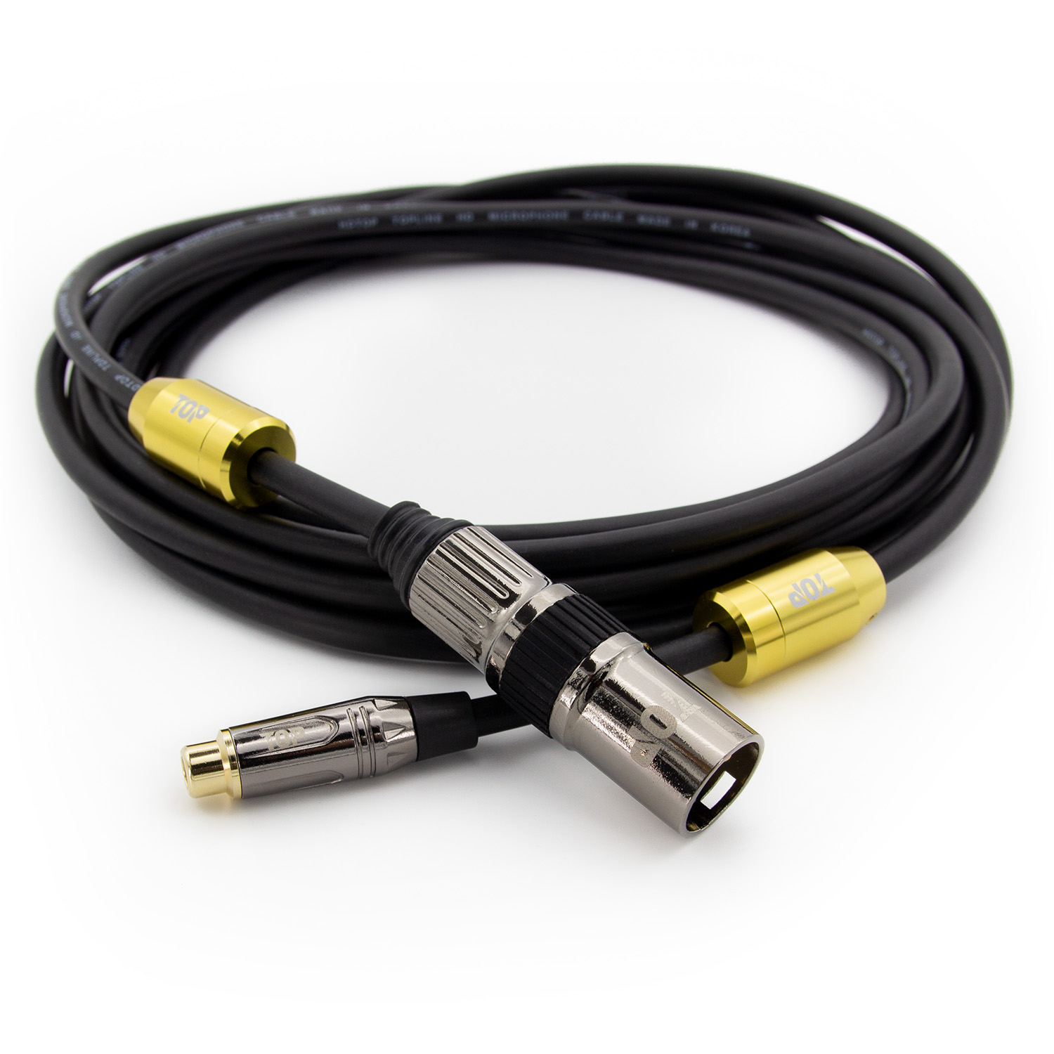 탑라인에이치디 HDTOP RCA 암 to XLR 수 알로이 노이즈필터 케이블 메탈블랙 (1m, HT-TN3396)_이미지