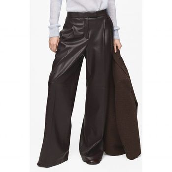 리가 MANGO 망고 가짜 가죽 와이드 팬츠 7574002