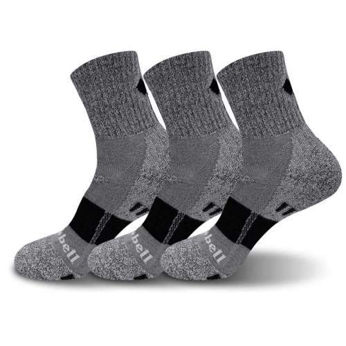 몽벨 남성 넘버원 쿠션 중목 등산양말 3족 MB-S07 (그레이)_이미지