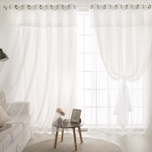 까르데코 디망쉬 긴창 암막커튼+레이스커튼 (4장, 180x233cm)_이미지