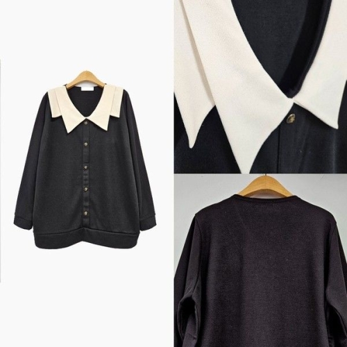 아이우먼 위쉬몰 BS 나비배색카라루즈가디건 T538H412 빅사이즈_이미지