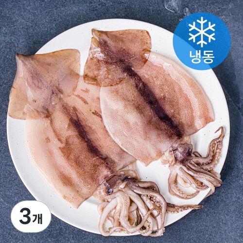 명보씨푸드 김씨밥 깔끔하게 손질한 오징어 냉동 300g (3개)