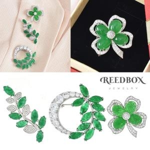 리드박스 한복브로치 혼주 결혼식 미니 비취옥 브로치 3종