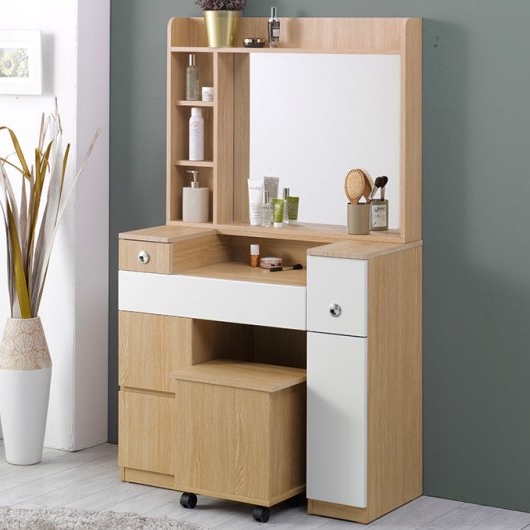 미아트 보비쥬S 로에틴 입식 화장대 세트 900_이미지