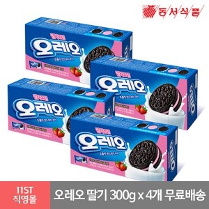 크래프트 오레오 초콜릿 샌드위치 쿠키 딸기크림 300g (4개)_이미지