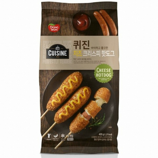 동원F&B 퀴진 치즈 크리스피 핫도그 5개입 400g