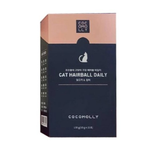 코코몰리 고양이 구강&헤어볼 데일리 150g (10g x 15p)이미지입니다. 누르면 해당 게시물로 새창이동합니다.