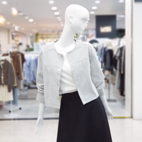 SG세계물산 에이비에프지 심플 데님 노카라 자켓 FSPHZ4J31J