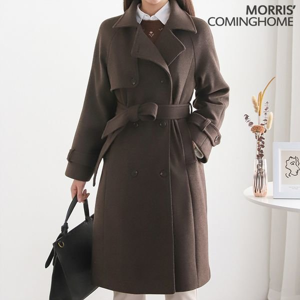 트라이씨클 모리스커밍홈 라펠포인트 트렌치형 누빔 롱코트 M2211CT035D