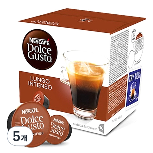 네슬레 돌체구스토 룽고 인텐소 캡슐커피 9g 16개입 5개