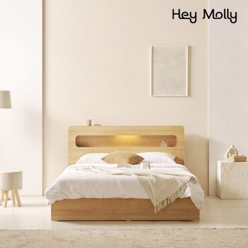 리빙디자인연구소 헤이몰리 프레디 수납 LED침대 Q (본넬스프링)_이미지