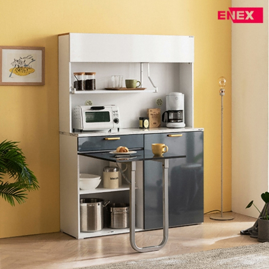 에넥스 ENNEE 글래드 주방수납장+접이식식탁형 풀세트 1200