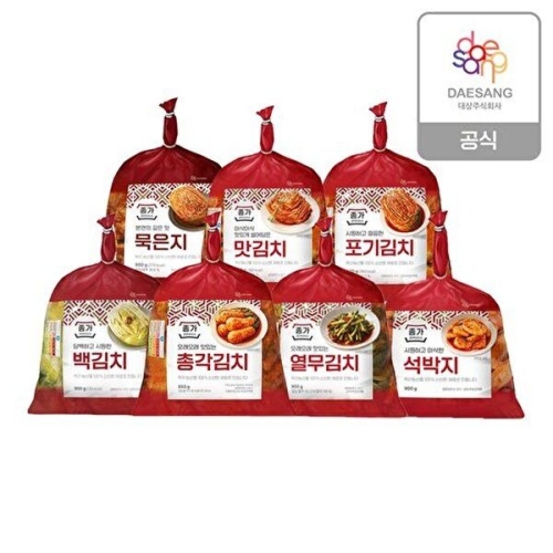 대상 종가 T 별미김치 7종 맛/열무/총각/석박지 등 2개 골라담기