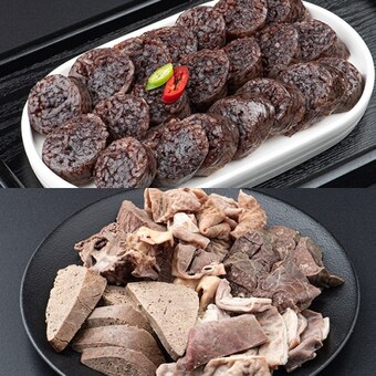 자연맛남 전라도 재래식 찰<b>순대</b>1kg+내장모듬1kg 단품