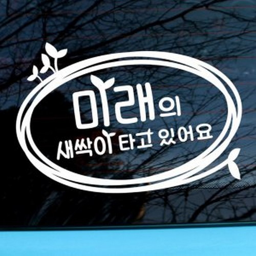 뭉키월드 미래의 새싹 아이가 타고 있어요 스티커 LSC-950