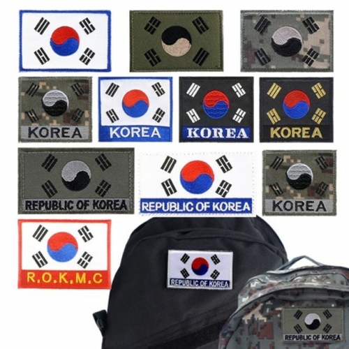 I4W211E00 찍찍이 태극기 파우치패치 위장 컬러 부착 수풀색