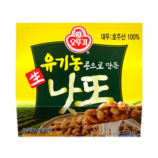 오뚜기 유기농 콩으로 만든 생낫또 3개입 150g이미지입니다. 누르면 해당 게시물로 새창이동합니다.