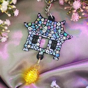 오렌지몰 자개공예 나전칠기 만들기 키트 DIY 반딧불 LED 자개 키링 한옥 1115716_이미지