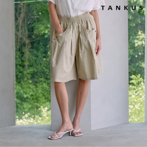 탱커스 핀턱 포켓 하프 팬츠 TX2PT014L0