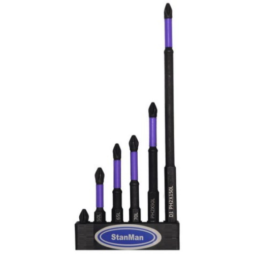 스탠맨 6각생크 논슬립 자석십자 드라이버 비트 6종 세트