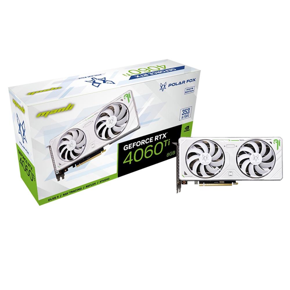 MANLI 지포스 RTX 4060 Ti Polar Fox D6 8GB TWIN FAN White 인텍앤컴퍼니