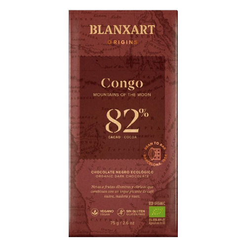  블랑사르트 유기농 다크 82% 빈투바 초콜릿 75g [4개]
