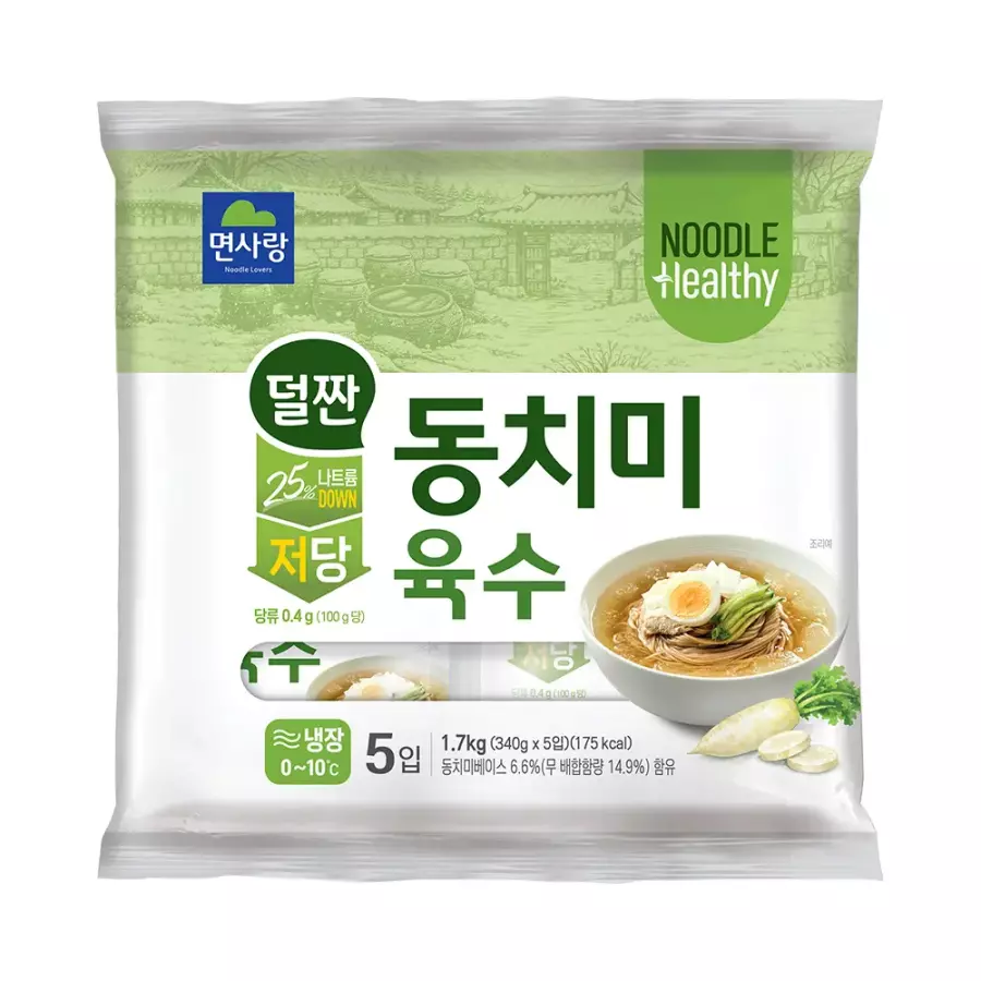 면사랑 덜짠 저당 동치미 육수 340g (5개)_이미지