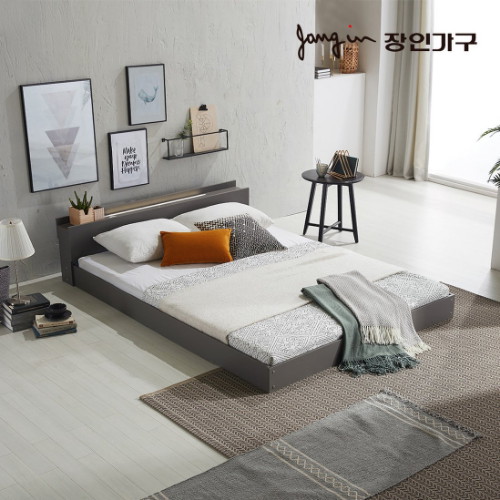 장인가구 비비드 저상형 USB포트 LED침대 SS (본넬스프링)_이미지