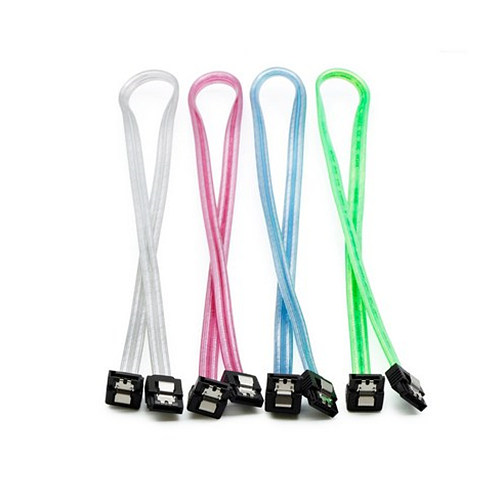 마하링크 SATA3 ㄱ자 케이블 투명 4종 세트 (0.5m)_이미지