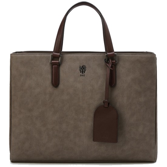 EMBLEM 투톤 캔버스 서류가방 DBBA4E083I3