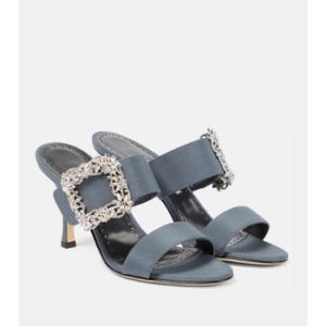 마놀로블라닉 Gable Jewel 임벨리시드 크레이프 드 신 샌들 P00874893