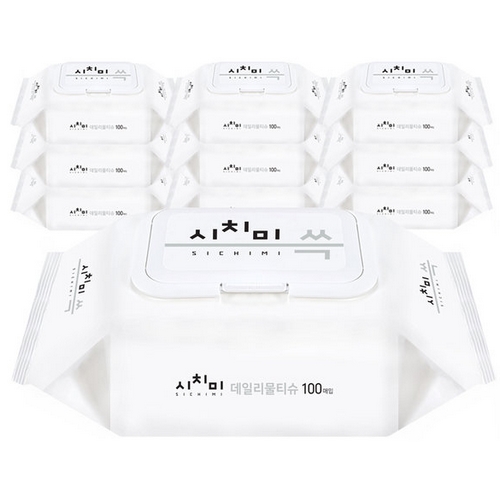 시치미 쓱 ㅤ데일리 물티슈 캡형 100매 (10팩)_이미지