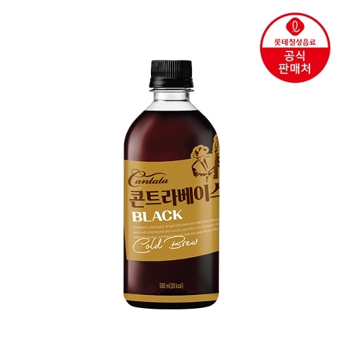 롯데칠성음료 칸타타 콘트라베이스 콜드브루 블랙 500ml (18개)_이미지