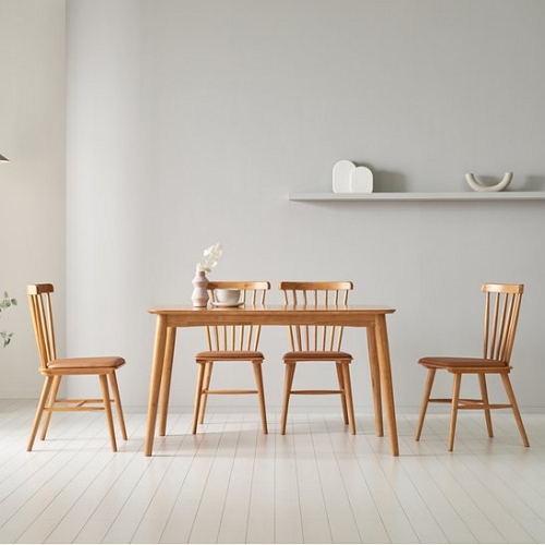 인터데코 자연원목 식탁 1300 (의자4개)_이미지