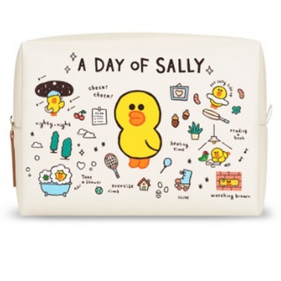 X 라인프렌즈 PU 사각 파우치 L (Daily Sally)