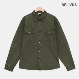 빌리버스 남자 셔츠 자켓 가을 환절기 오버핏 사파리 남방 BLS037_이미지