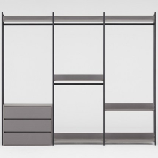 팬타 스틸 시스템 3단 서랍 행거 드레스룸 2400
