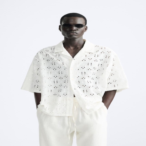 자라 자수 펀칭 셔츠431420